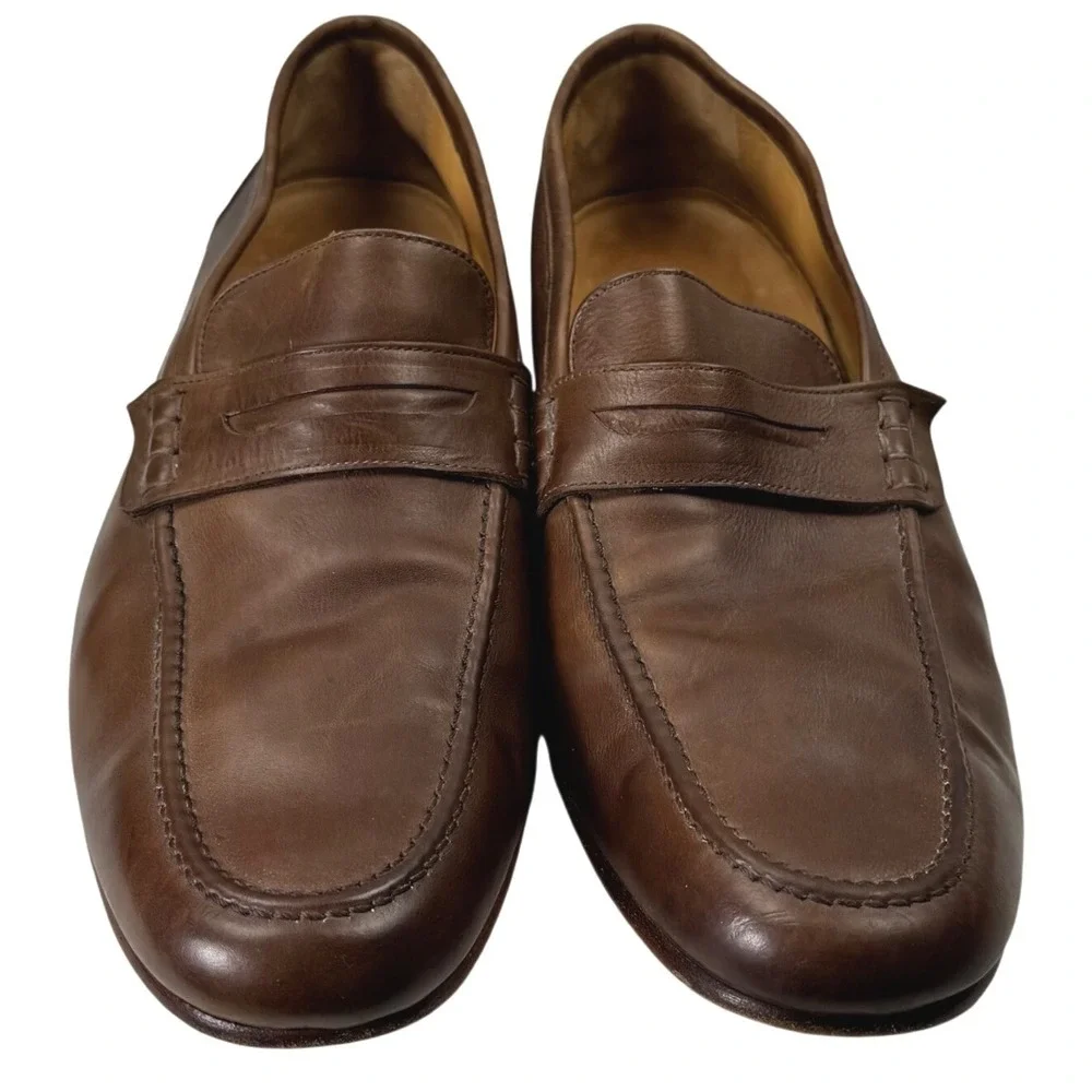 Bexley Monterenzio Penny Loafers Men EU 43 US 10 Brown Leather Blake Dress Shoes